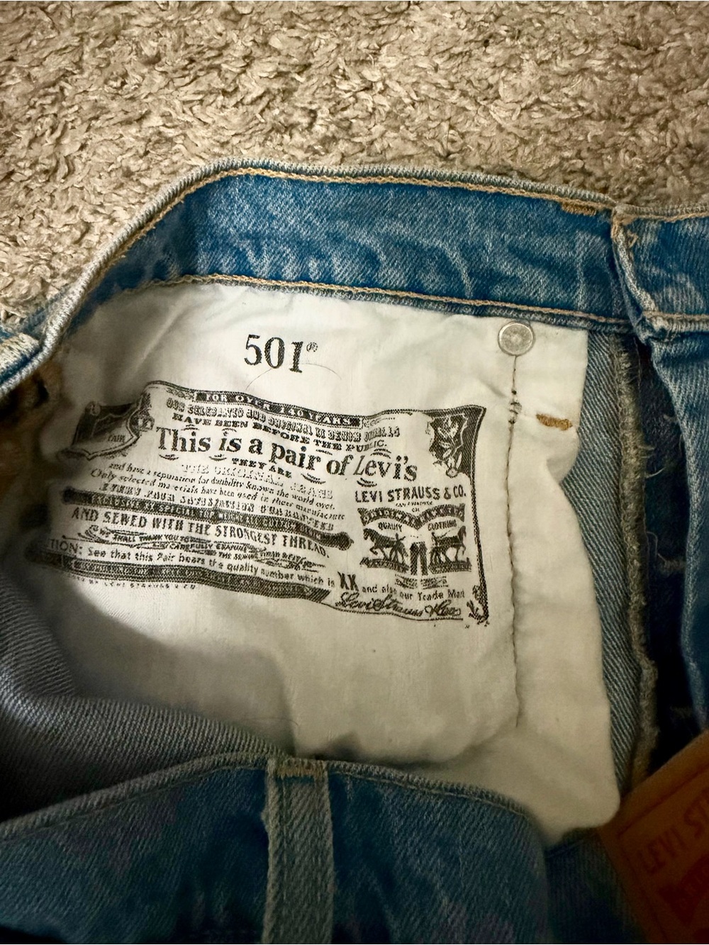 Levi’s 501 High Rise Cutoff Shorts - Medium Wash - Picture 6 of 10